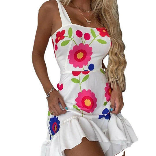 Damen Blumenmuster Kleid EB