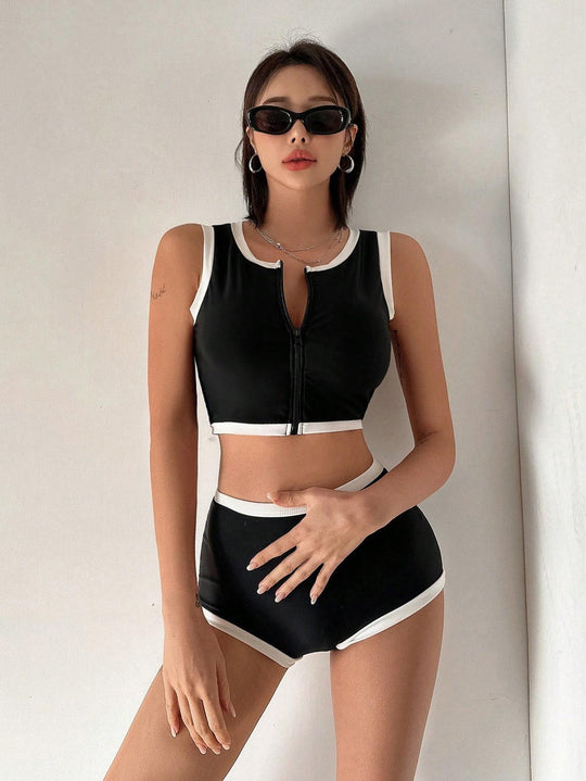 Damen Sportliches Zweiteiler-Badeoutfit EB