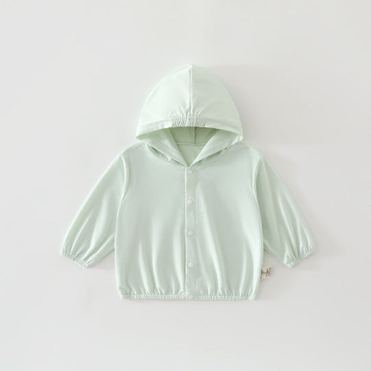 Unisex nan weichen Stretch-Baumwollmischung Kapuzenjacke für Babys mit Druckknopfverschluss EB