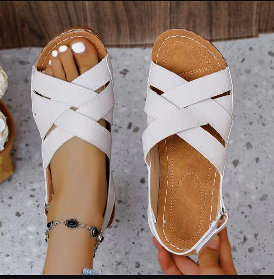 Damen Komfortable Sandalen mit gekreuzten Riemen EB