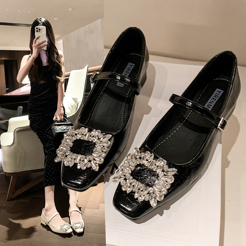 Damen Ballerinas mit funkelndem Schmuckdetail EB