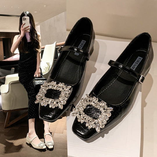 Damen Ballerinas mit funkelndem Schmuckdetail EB
