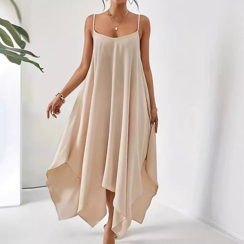 Damen Fließendes Maxikleid mit asymmetrischem Schnitt EB