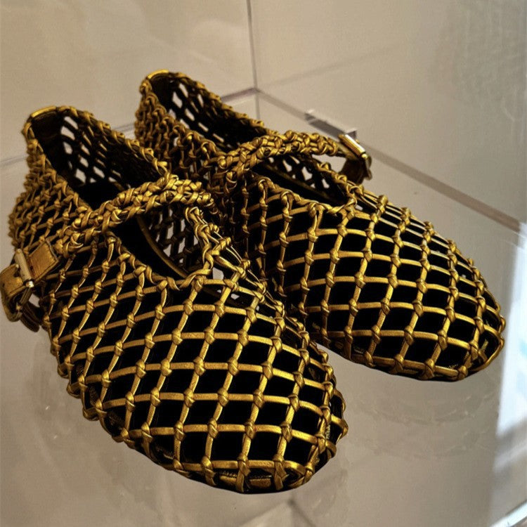 Damen Elegante Netzschuhe mit modischem Riemendesign EB
