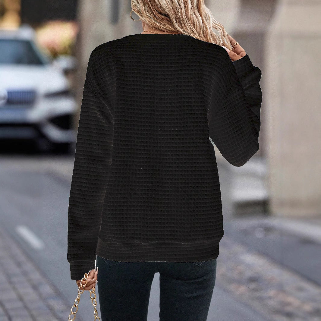 Damen Sportliches Sweatshirt mit halbem Reißverschluss EB