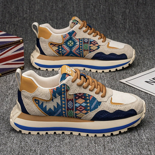 Damen Modische Sneakers mit vielfältigem Ethno-Muster und strapazierfähiger Sohle EB