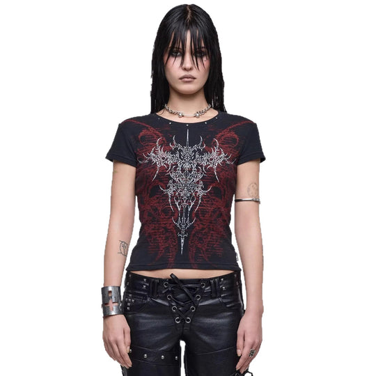 Damen Grafik-Print T-Shirt mit einzigartigem Design EB