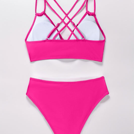 Damen Triangel-Bikini mit geflochtenen Trägern und hohem Schnitt EB