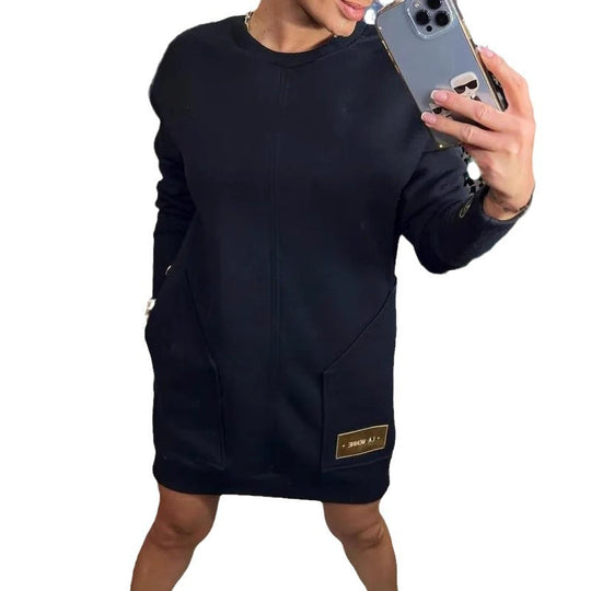 Damen lässiger Hoodie mit praktischen Taschen und dekorativen Details EB