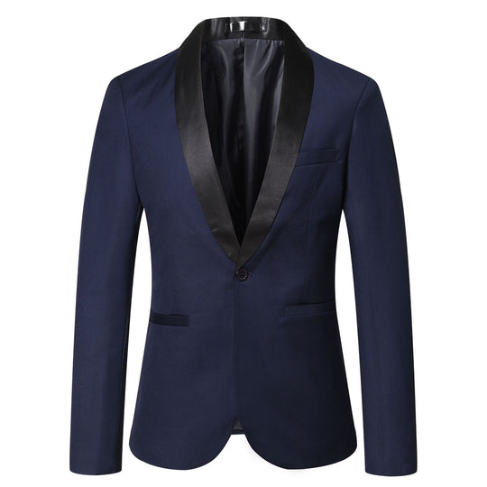 Herren eleganter Smoking-Blazer mit schickem Satinrevers EB