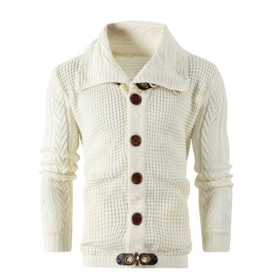 Herren Strickjacke mit Schalkragen und Holzknöpfen EB
