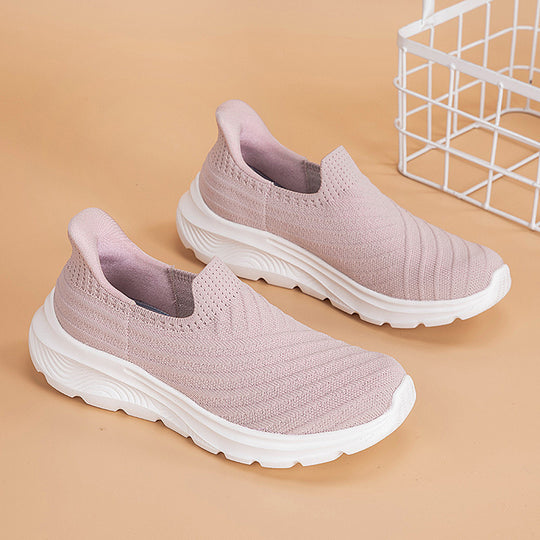 Damen nan elastische Strick-Slipper mit dämpfender Laufsohle EB