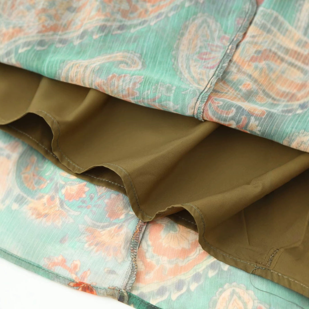 Damen Maxirock im eleganten Paisley-Muster mit elastischem Bund EB