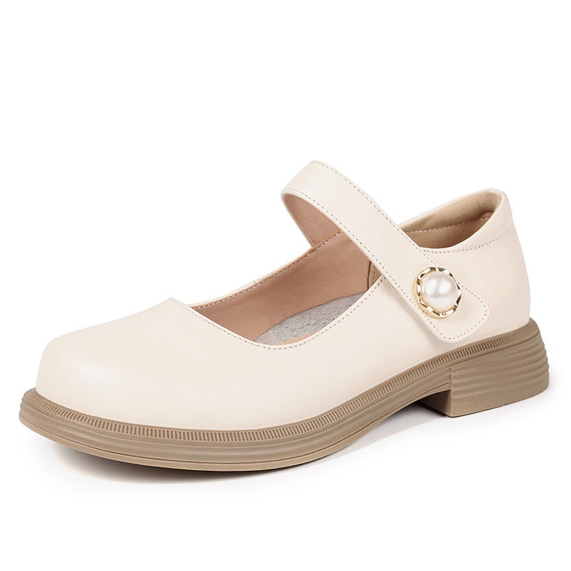 Damen Elegante Mary Jane Ballerinas mit modischem Riemen und bequemem Fußbett EB