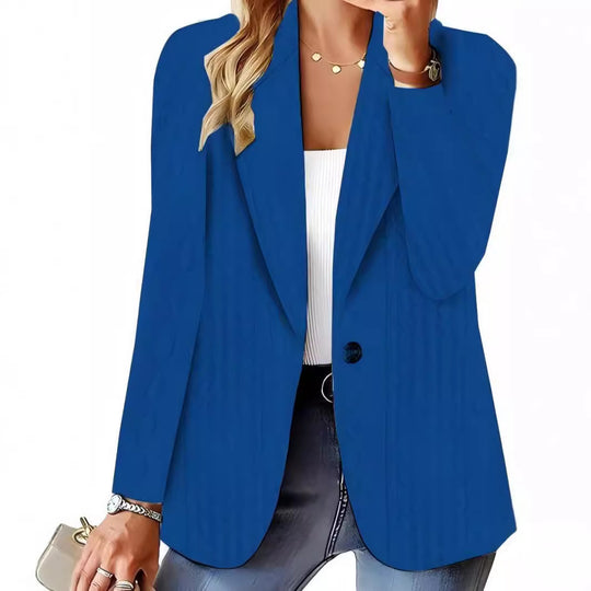 Damen Eleganter Strickblazer mit strukturierter Oberfläche und lässigem Schnitt EB