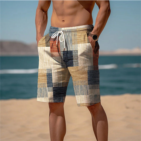 Herren stylische Bade-Shorts mit modernem Graphikmuster EB