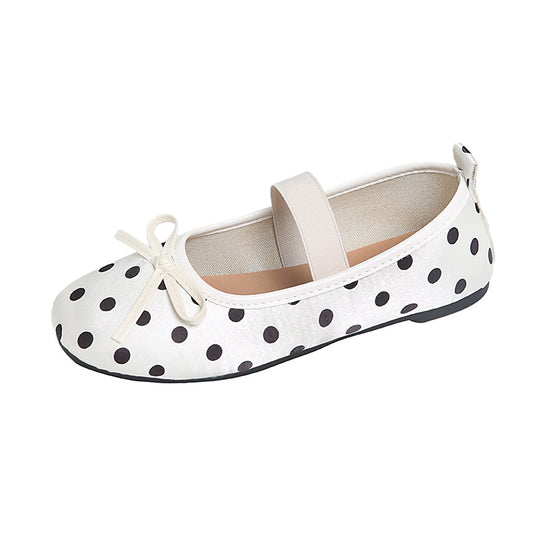 Damen Ballerinas mit verspieltem Punktedesign und elastischem Riemen EB