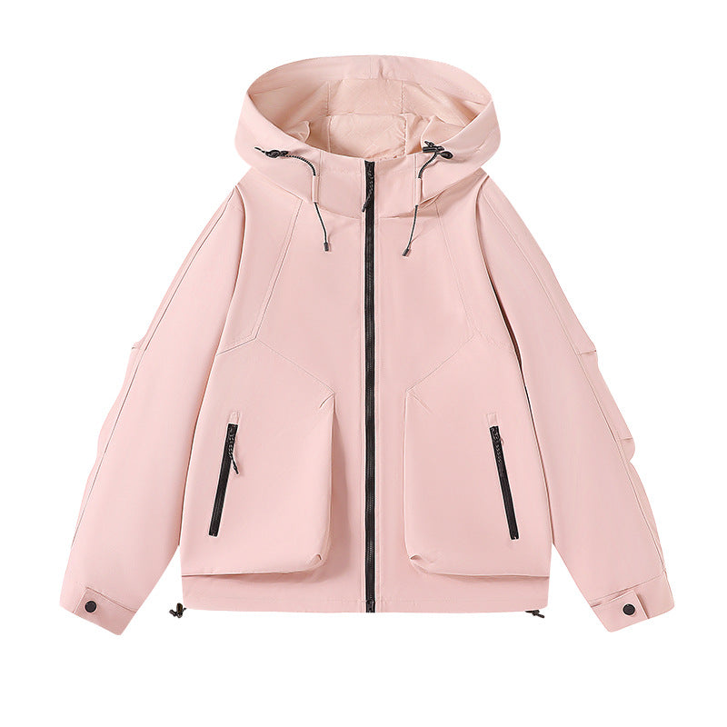Herren technische Softshell-Kapuzenjacke mit wasserabweisender Membran, großen Fronttaschen und verstellbarem Kordelzug EB