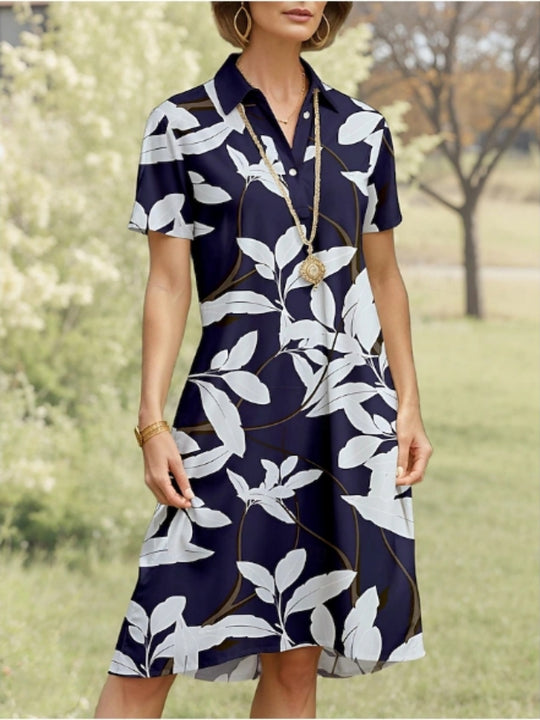 Damen Polo-Kleid mit floralem Design und komfortablem Schnitt EB