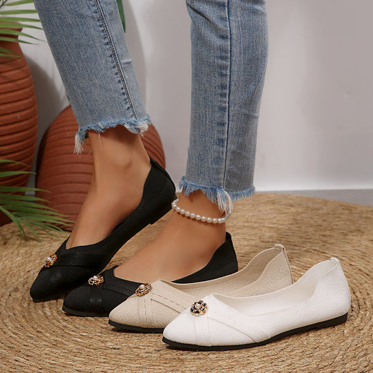 Damen Ballerinas mit dekorativem Schmuckdetail EB