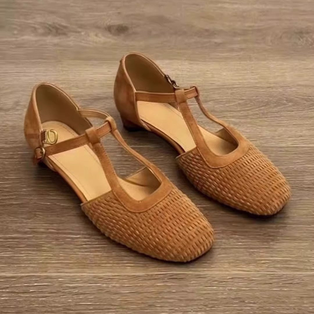 Damen Komfortable Ballerinas mit dekorativem Flechtmuster EB