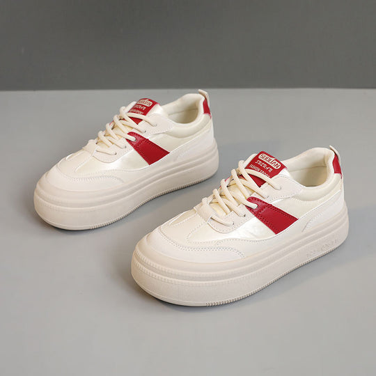 Damen modische Plateau Sneakers mit stabiler Laufsohle und atmungsaktivem Obermaterial EB