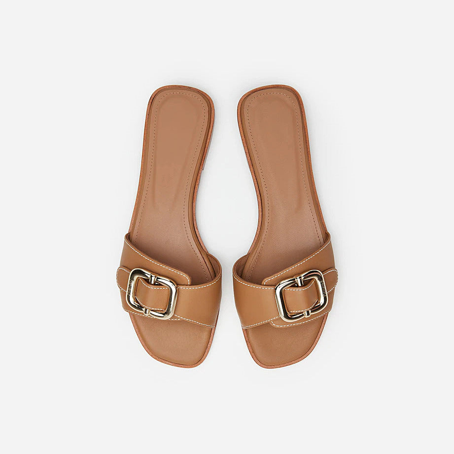 Damen elegante Mules mit modischem Schnallenakzent EB