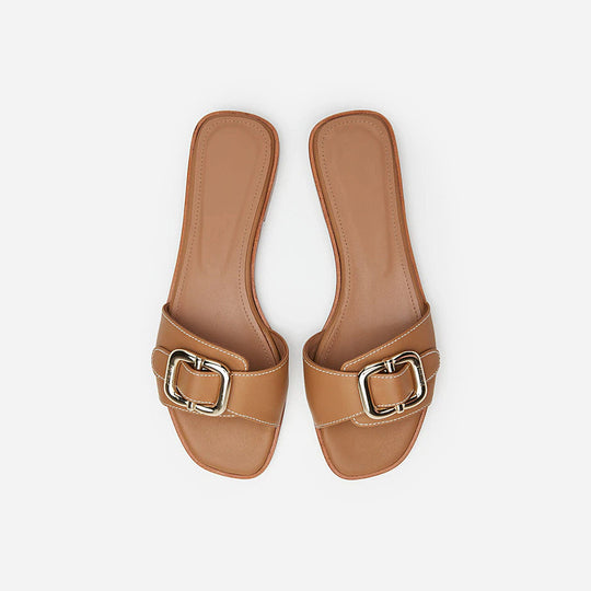 Damen elegante Mules mit modischem Schnallenakzent EB