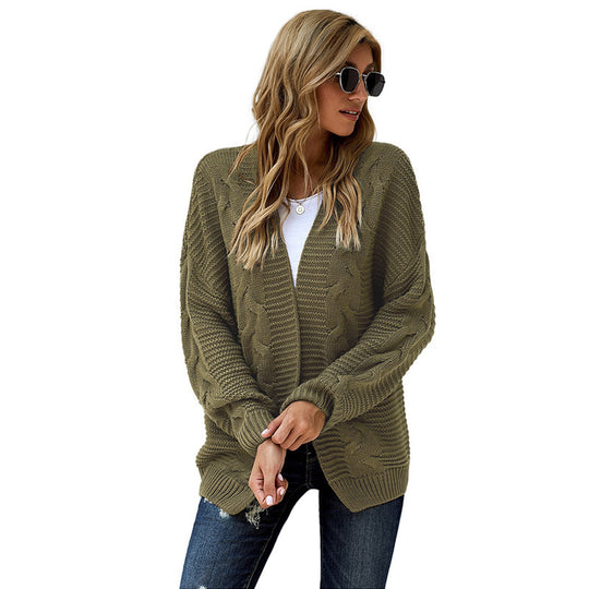 Damen Strickjacke mit zeitlosem Zopfmuster EB