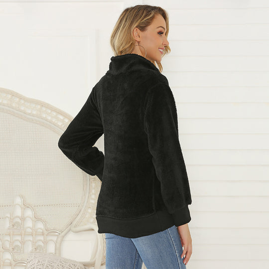 Damen kuschelweiche Fleecejacke mit auffälligem Camouflage-Detail EB