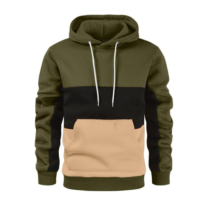 Herren sportlicher Kapuzenpullover mit kontrastierenden Farbblock-Design EB