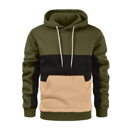 Herren sportlicher Kapuzenpullover mit kontrastierenden Farbblock-Design EB