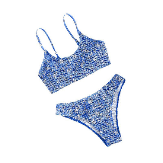 Damen Triangel-Bikini mit floraler Textur EB