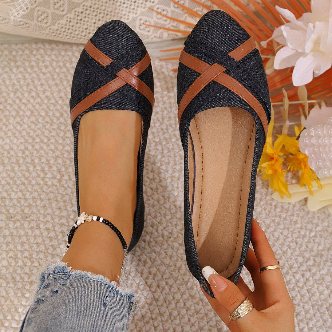 Damen Ballerinas mit lässigem Denim-Design EB