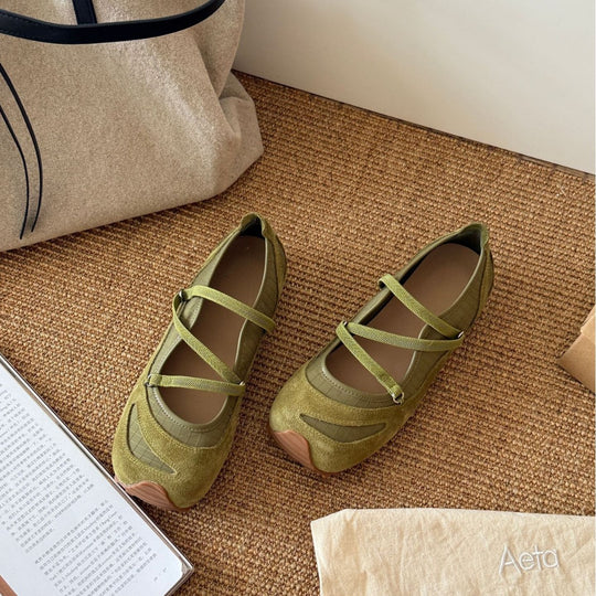 Damen Komfortable Ballerinas mit elastischem Riemchen und gepolsterter Innensohle EB