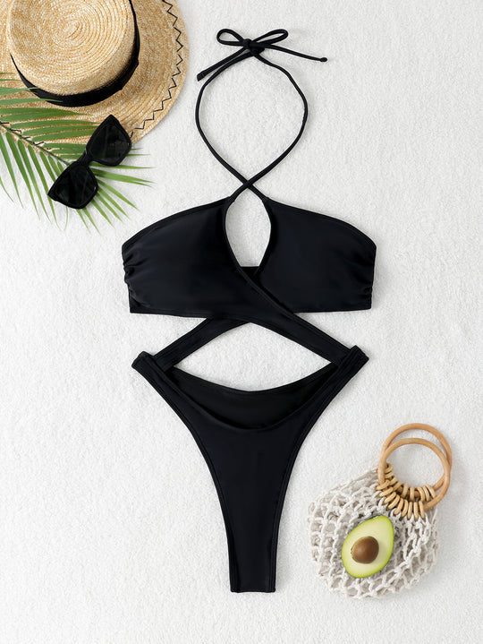 Damen Bikiniset mit modernem Wickel-Design und hohe Schnitt EB