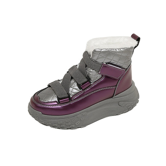 Damen hochgeschnittene Winter Sneakers mit kuscheligem Innenfutter und rutschfester Sohle EB