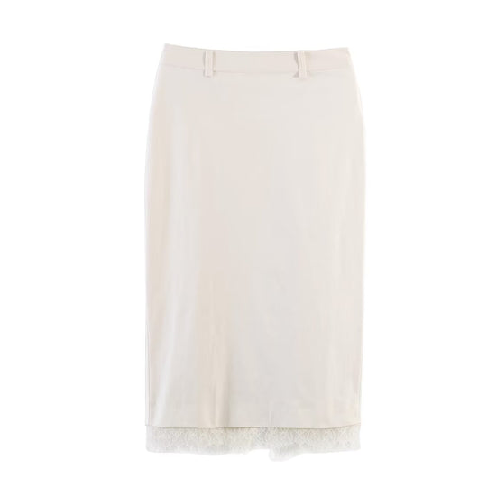Damen Bleistiftrock mit feiner Spitze und elegantem Bund EB
