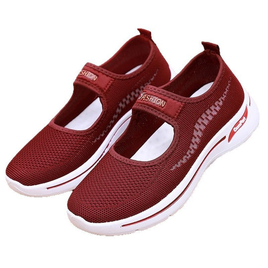 Damen Komfortable Slip-On Sneakers mit elastischem Riemen EB