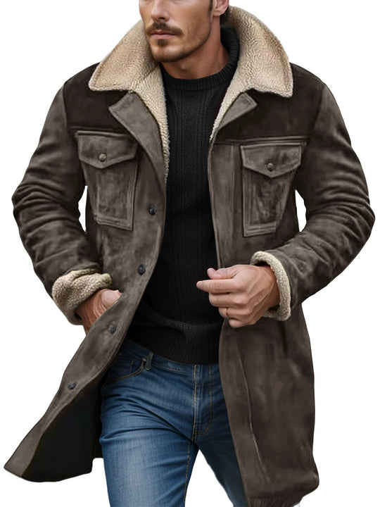 Herren Lammfelljacke im lässigen Utility-Stil mit großzügigen Taschen EB
