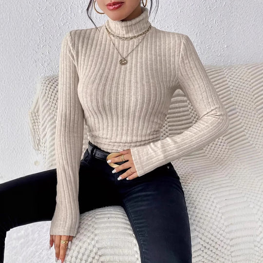 Damen Elegantes und bequemes langsames Stehkragenoberteil EB