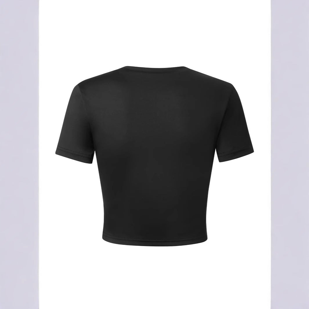 Damen Crop-Shirt mit inspirierendem Statementdruck EB