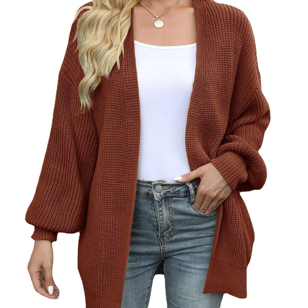 Damen Grob gestrickter Cardigan mit überschnittenen Schultern EB