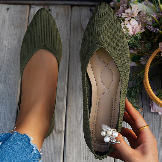 Damen Ballerinas mit kreativem Hahnentrittmuster und flexiblem Fußbett EB