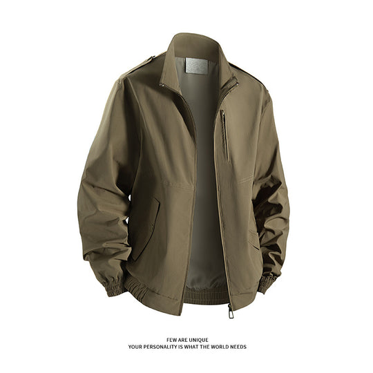 Herren praktische Freizeitjacke mit hohem Kragen und seitlichen Eingrifftaschen EB