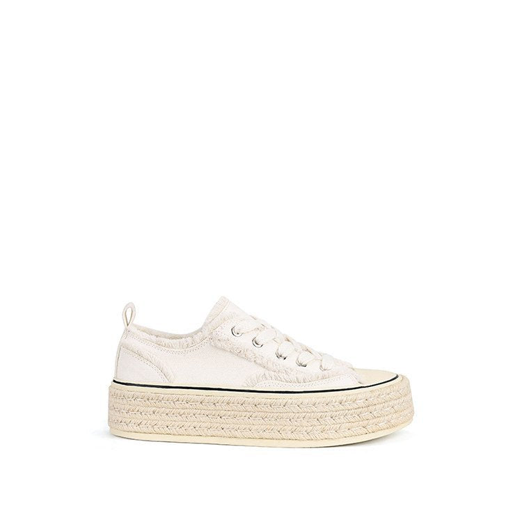 Damen modische Plateausneaker aus hochwertigem Canvas mit komfortabler Sohle EB