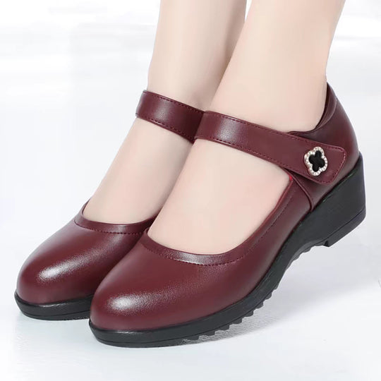 Damen Mary Jane Wedge-Schuhe mit verstellbarem Riemen und eleganter Schnalle EB