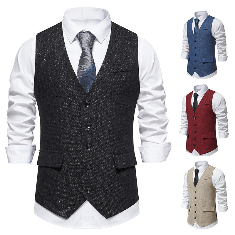 Herren elegante Weste mit feinen Knopfdetails EB