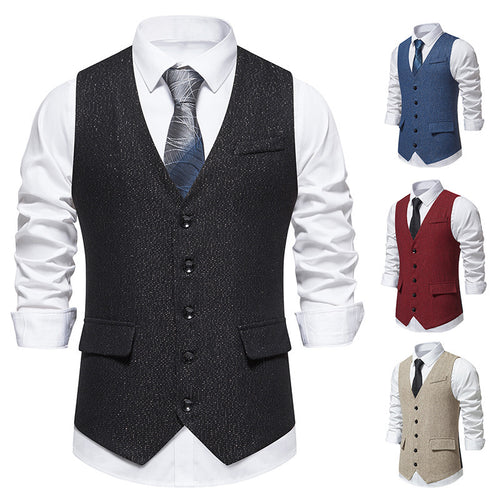 Herren elegante Weste mit feinen Knopfdetails EB