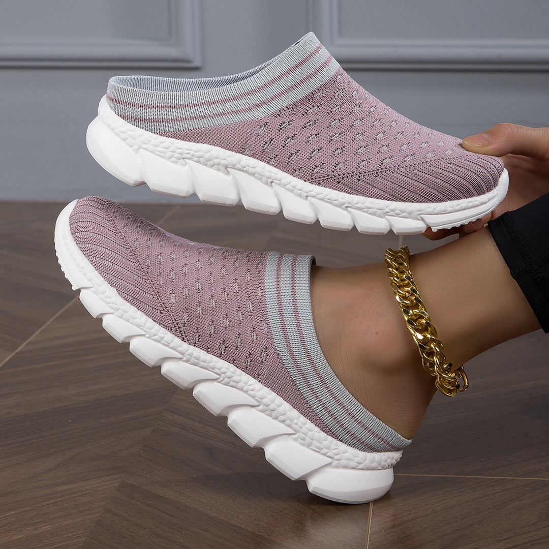 Damen nan sockenähnlicher Komfort-Slipper mit punktelastischem Strickoberteil segmentierter Dämpfungssohle und weichem Komfortfußbett EB